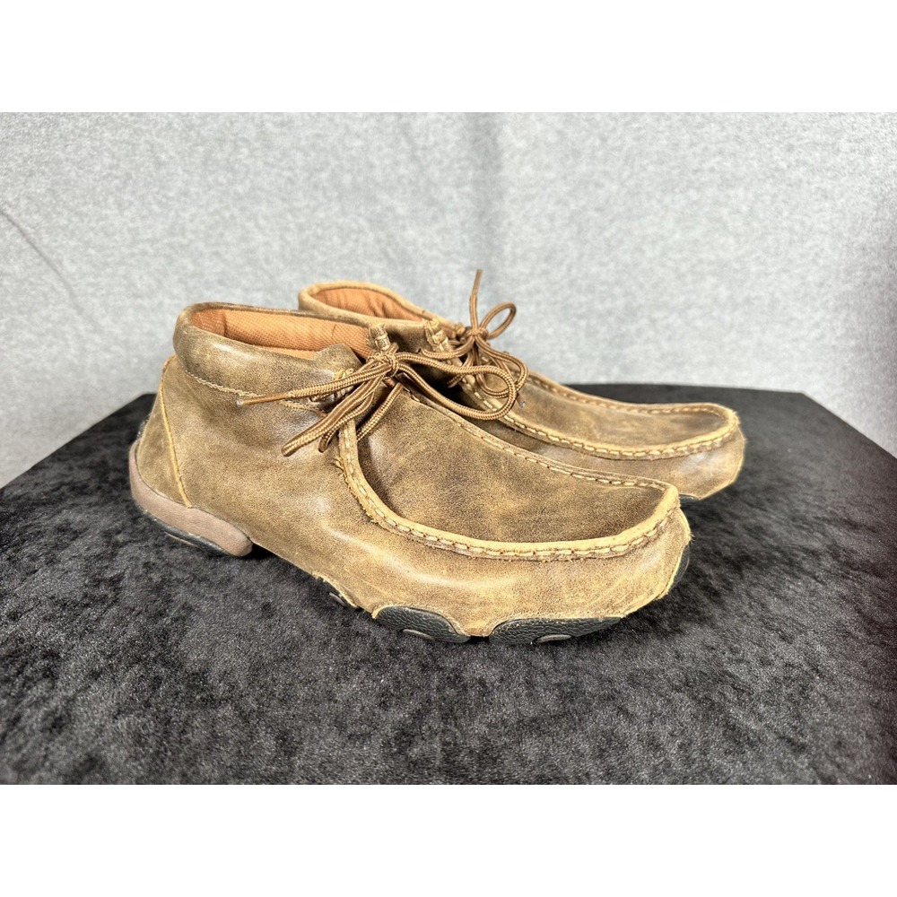 Twisted X Women's 8.5 M Driving Moc Shoes Brown Leather Lace Up Casual